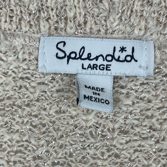 Splendid Pink Silver Duster Sweater Size L - Picture 6 of 6